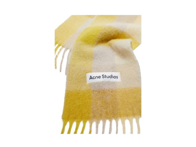 Acne Studios Acne Studios Mohair Checked Scarf Beige Yellow - view 2