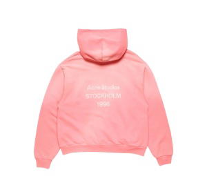 Buy Acne Studios Fleece Logo Hoodie Tango Pink at Sasom – Authentic and Ready to Ship
