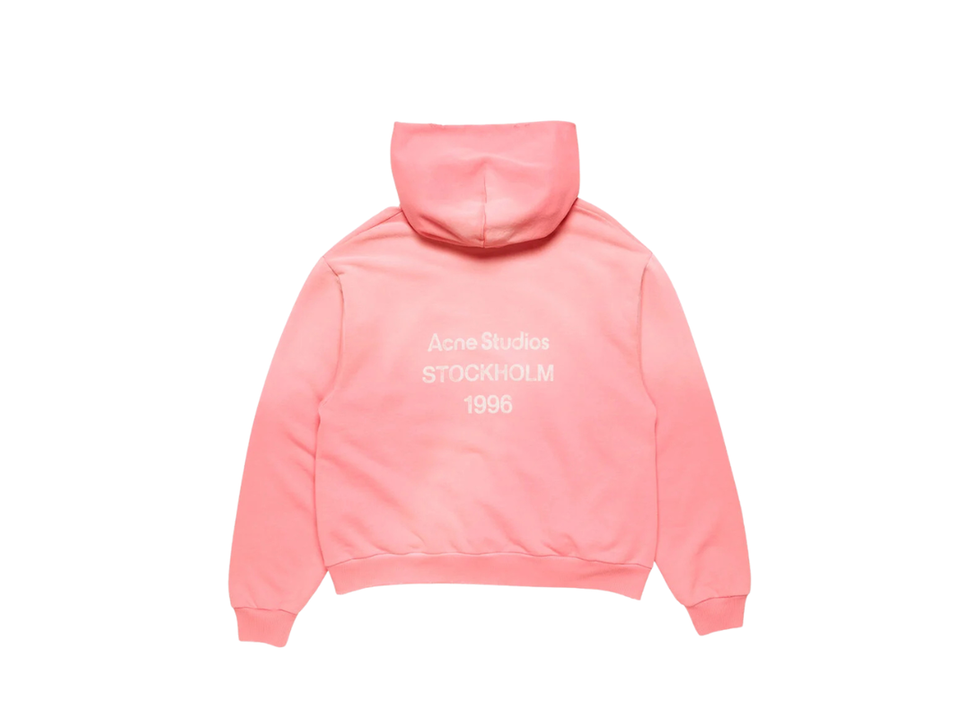 Acne Studios Acne Studios Fleece Logo Hoodie Tango Pink