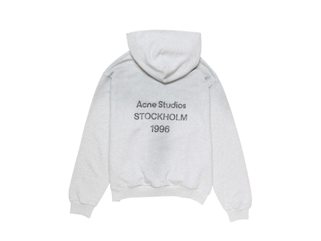 Acne Studios Acne Studios Logo Hooded Sweater Pale Grey Melange