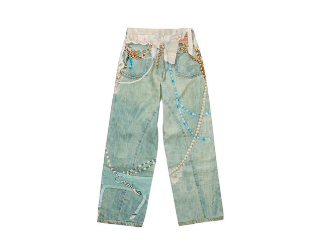 Acne Studios Acne Studios Cut Off Jeans White Green - view 2