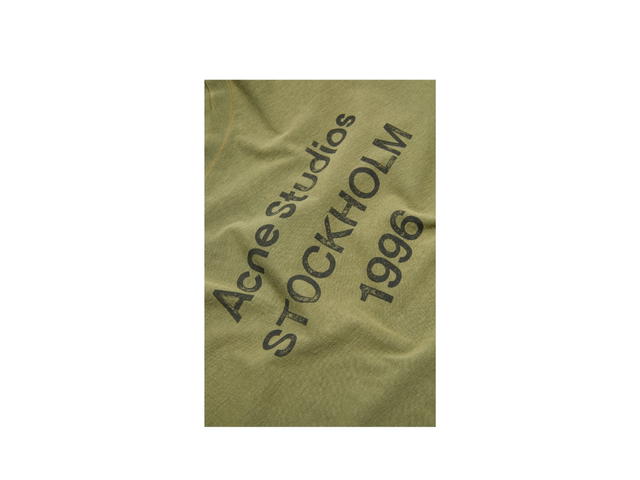 Acne Studios Acne Studios Logo T-Shirt Relaxed Fit Olive Green (Women's/Men's) - view 3