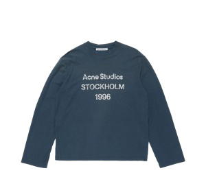 Buy Acne Studios Logo T-Shirt - Relaxed Fit Deep Blue (Women's/Men's) at Sasom – Authentic and Ready to Ship