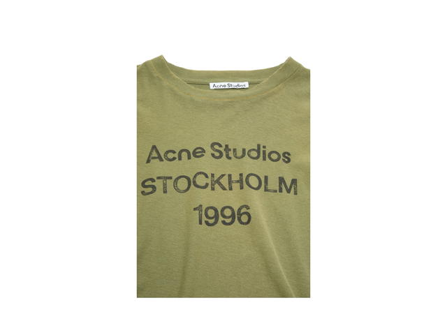 Acne Studios Acne Studios Logo T-Shirt - Relaxed Fit Olive Green (Women's/Men's) - view 3