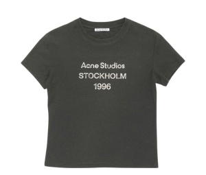 Buy Acne Studios Fitted Logo T-Shirt Faded Black at Sasom – Authentic and Ready to Ship