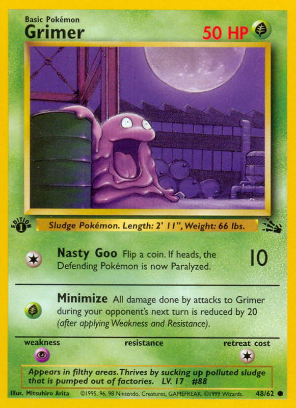 Pokemon Pokemon Grimer C [FO 48/62] Base "Fossil" [FirstEdition] (EN)