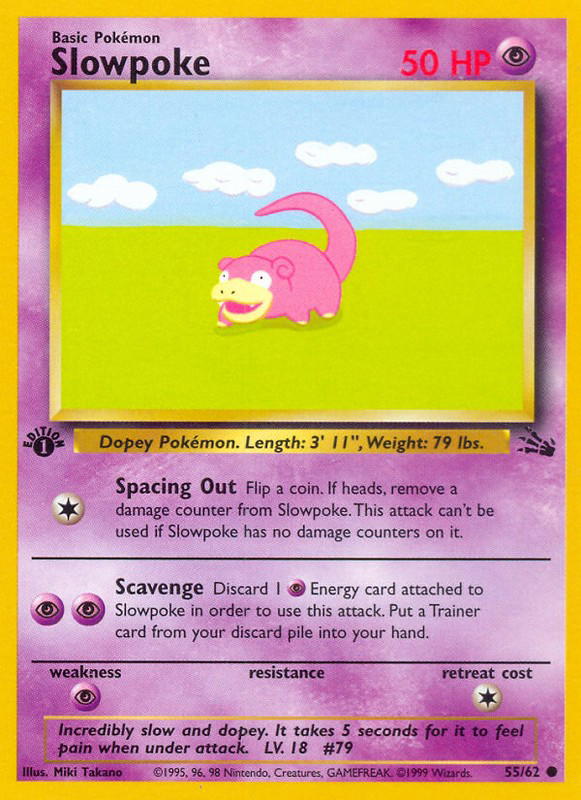 Pokemon Pokemon Slowpoke C [FO 55/62] Base "Fossil" [FirstEdition] (EN)