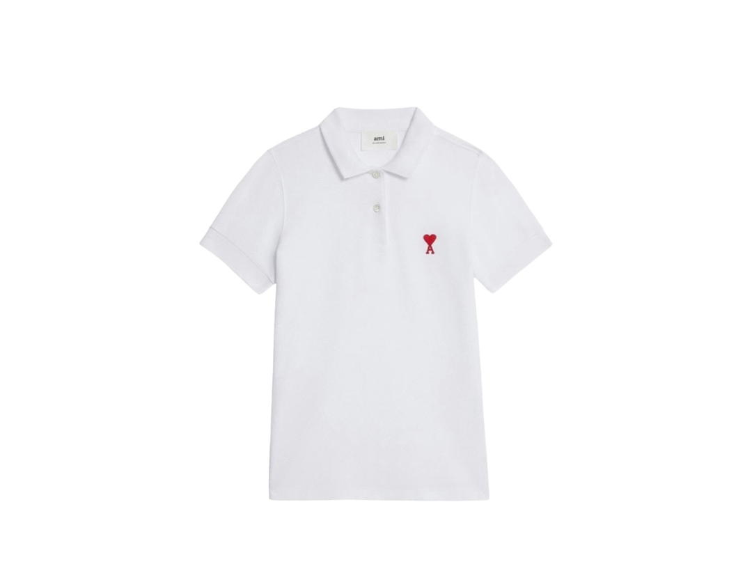 Ami Paris (W) AMI de Coeur Polo Shirt White