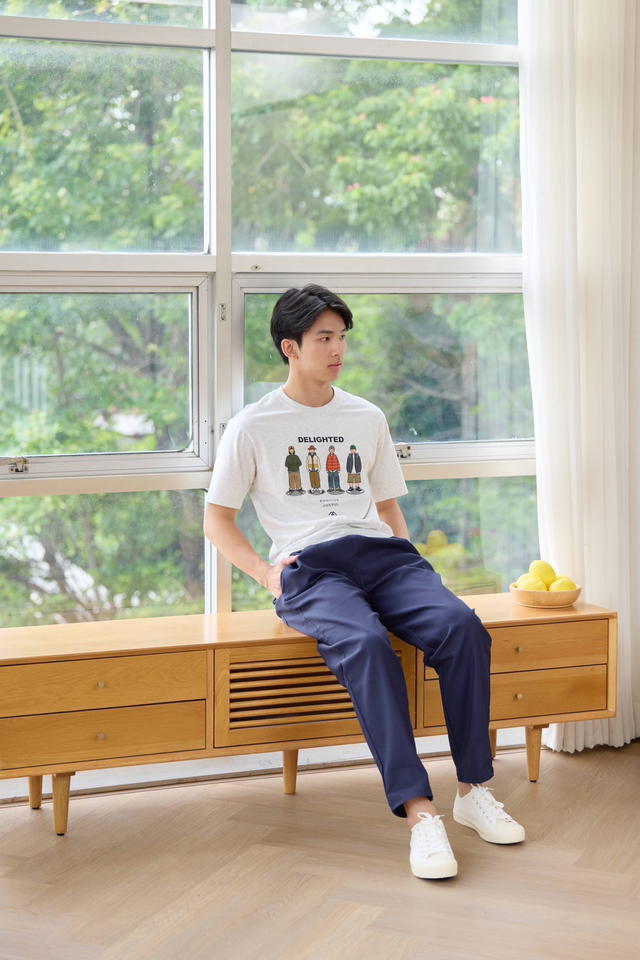 freakydaddyshop Freaky Daddy Brother Pants Cotton Jeans Navy กางเกงขายาว ทรงกระบอก - view 4