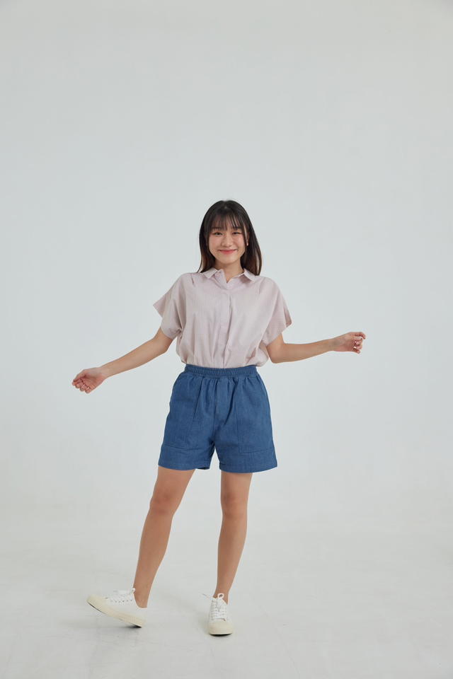 freakydaddyshop Freaky Daddy Sunny Shorts Blue Jean กางเกงขาสั้น ทรงใส่สบาย เหมาะกับทุกเพศทุกวัย - view 4