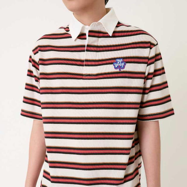 freakydaddyshop Ray T-Shirt เสื้อยืดคอปก สี Brick Beige - view 2