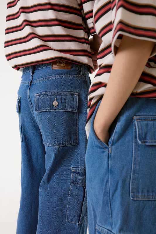 freakydaddyshop Sonny Jeans Cargo ขายาว สี Indigo - view 3
