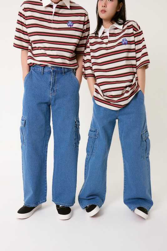 freakydaddyshop Sonny Jeans Cargo ขายาว สี Indigo - view 5