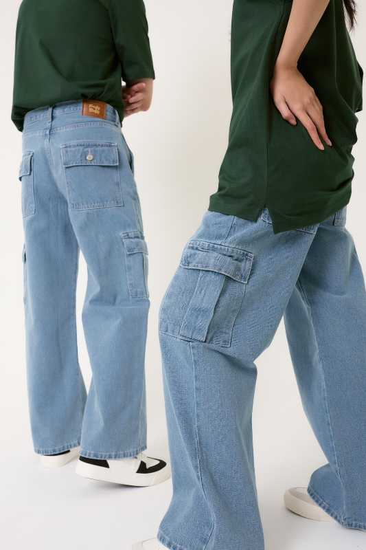 freakydaddyshop Sonny Jeans Cargo ขายาว สี Light Blue - view 2
