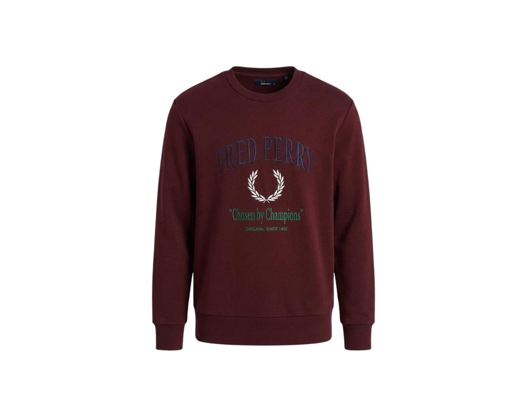 Fred Perry Fred Perry Embroidered Champion Sweatshirt Oxblood