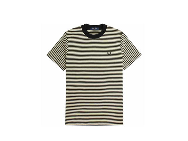 Fred Perry Fred Perry Fine Stripe Heavyweight T-Shirt Oatmeal - view 1