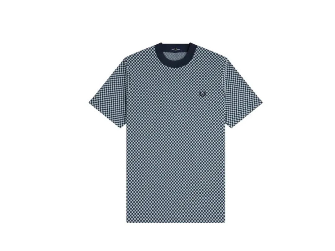 Fred Perry Fred Perry Chequerboard T-shirt Navy Blue