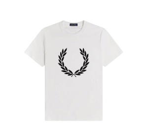 Buy Fred Perry Flock Laurel Wreath T-Shirt White at Sasom – Authentic and Ready to Ship