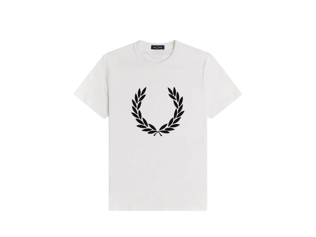 Fred Perry Fred Perry Flock Laurel Wreath T-Shirt White