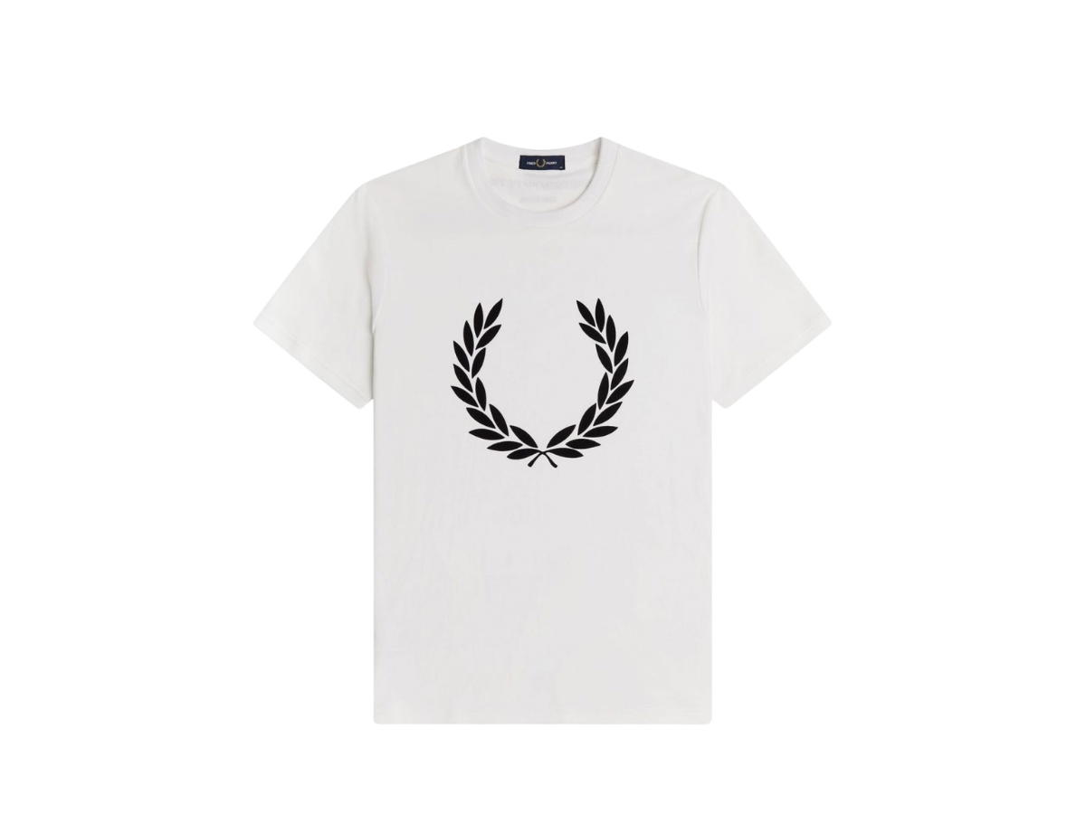 Fred Perry Fred Perry Flock Laurel Wreath T-Shirt White