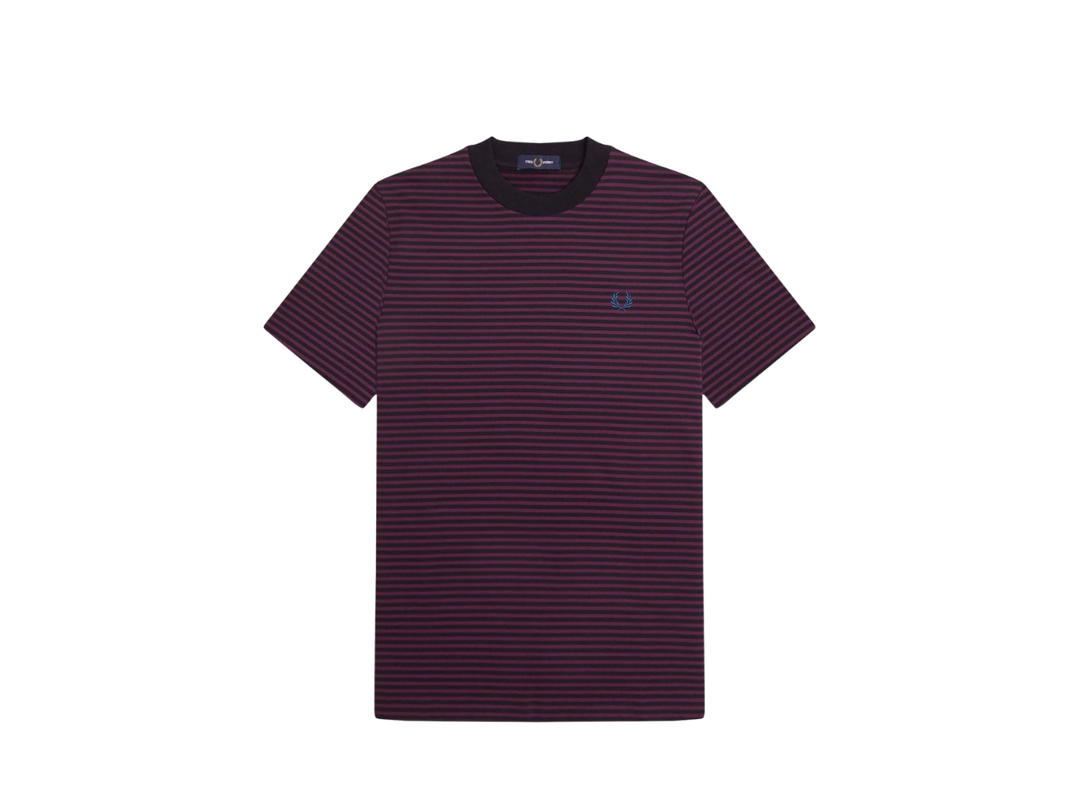 Fred Perry Fred Perry Fine Stripe Heavyweight T-Shirt Purple