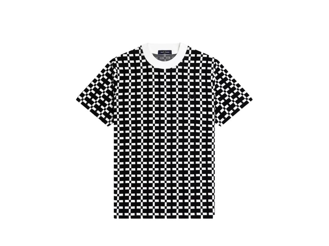 Fred Perry Fred Perry Geometric Jacquard T-Shirt White