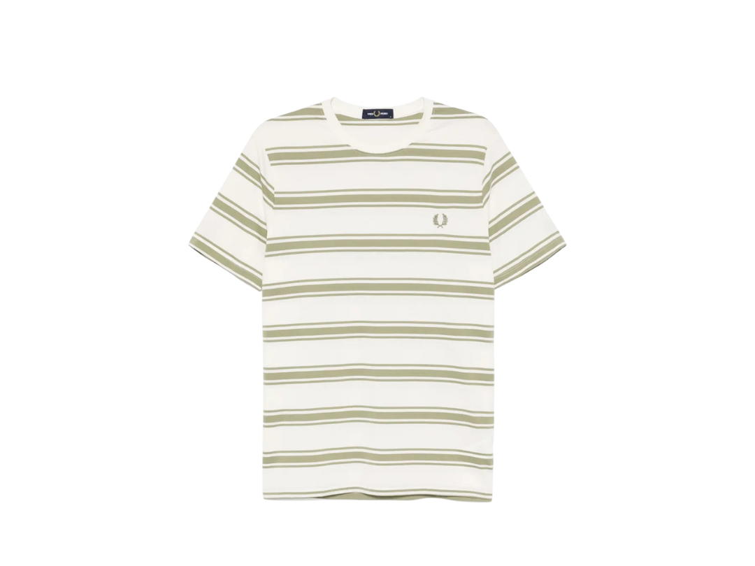 Fred Perry Fred Perry Logo-Embroidered T-Shirt Ecru White