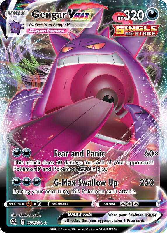 Pokemon Pokemon Gengar VMAX [FST 157/264] Sword & Shield "Fusion Strike" (EN)