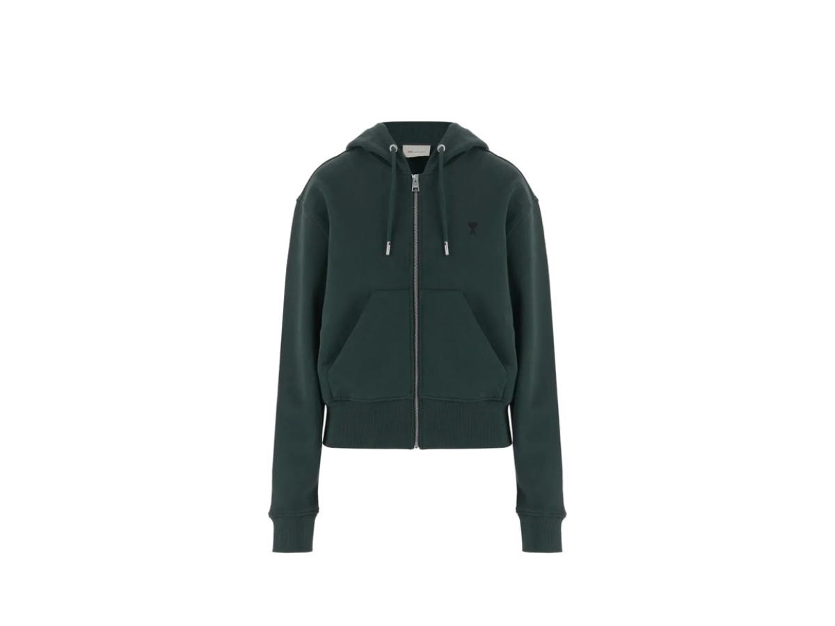 Ami Paris Ami Paris ADC Zip Hoody Vert Bouteille Noir