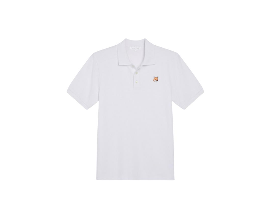 Maison Kitsune Maison Kitsune Fox Head Patch Classic Polo White
