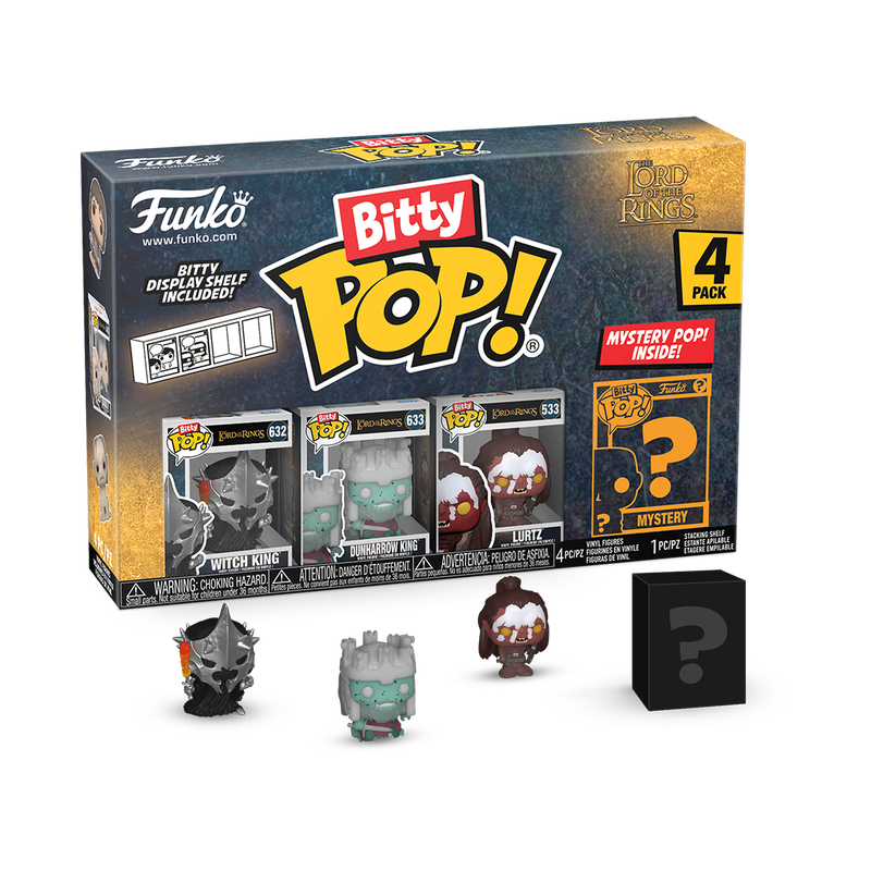 Funko Witch King, Dunharrow King, Lurtz Bitty POP!: The Lord Of The Ring by Funko (Pack 4)