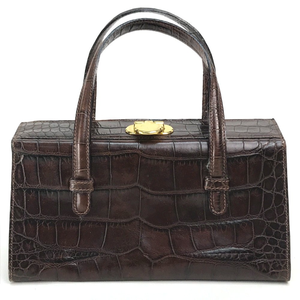 Furla Furla Embossing Mini bag Tote Bag Embossed Leather Brown/GoldHardware
