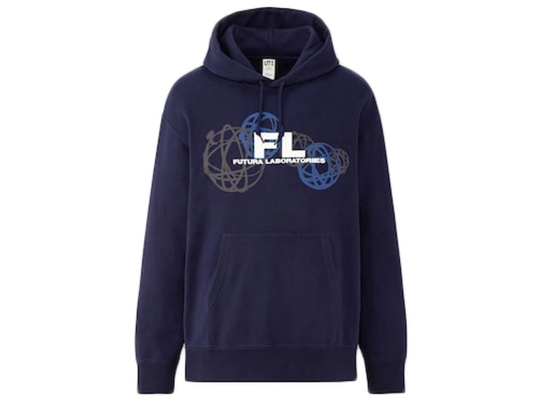 Futura Laboratories Futura Laboratories x Uniqlo Logo Hooded Sweatshirt Navy