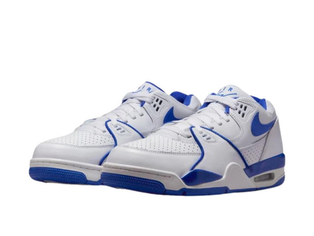 Nike Nike Air Flight 89 Anti Slip Wear Resistant Low Top Vintage Basketball Shoes Unisex White Blue - view 3