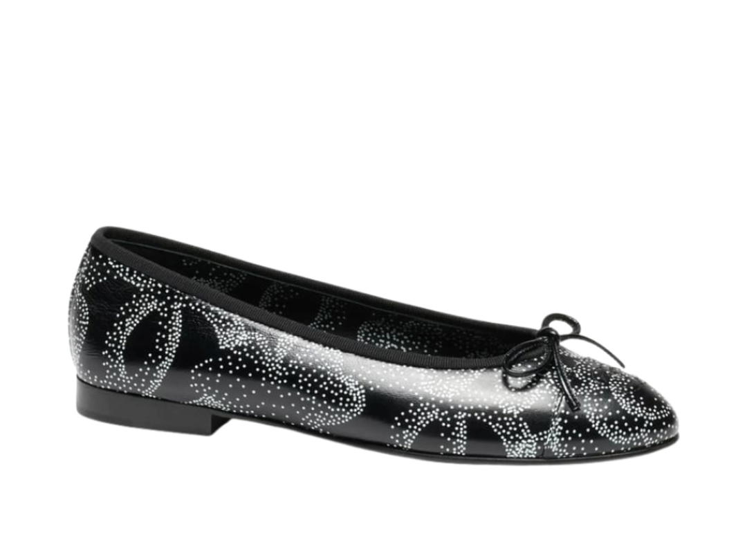 Chanel Chanel Ballet Flats In Printed Calfskin Black (Women's)