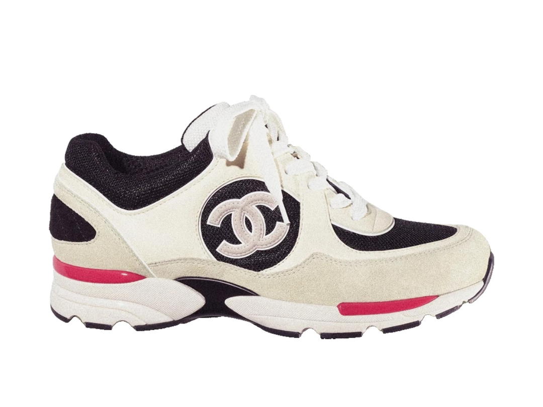 Chanel Chanel CC Logo Trainer Ivory Black Beige (Women's)