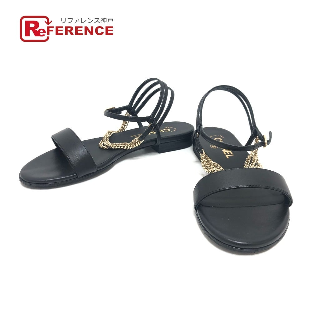 Chanel G45169 23B Triple Chain CC Mark Charm Sandals Shoes Apparel ShoesSandals