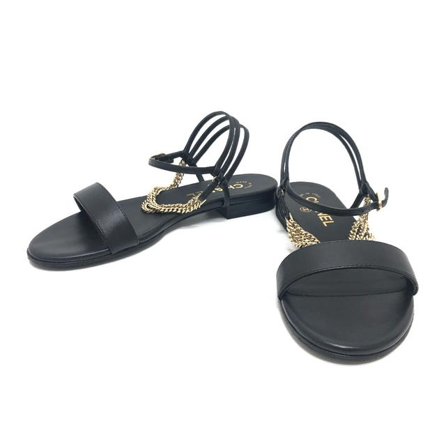 Chanel G45169 23B Triple Chain CC Mark Charm Sandals Shoes Apparel ShoesSandals - view 2