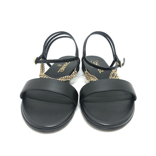 Chanel G45169 23B Triple Chain CC Mark Charm Sandals Shoes Apparel ShoesSandals - view 3