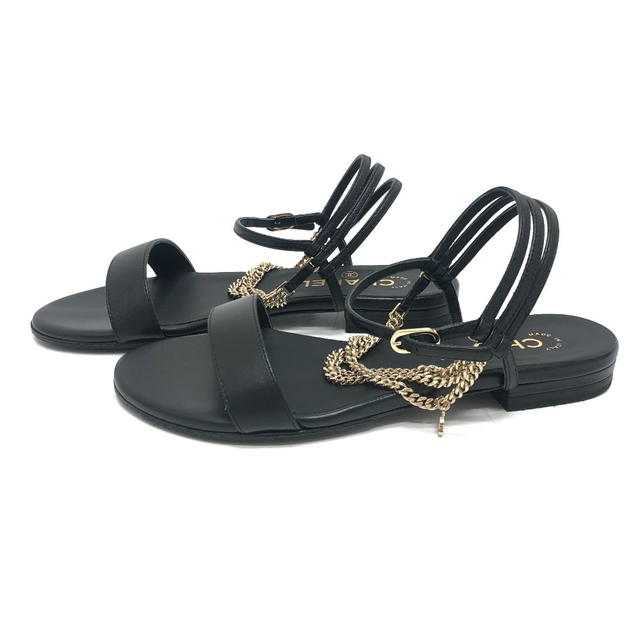 Chanel G45169 23B Triple Chain CC Mark Charm Sandals Shoes Apparel ShoesSandals - view 4