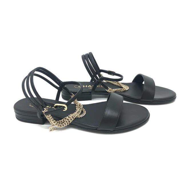 Chanel G45169 23B Triple Chain CC Mark Charm Sandals Shoes Apparel ShoesSandals - view 5