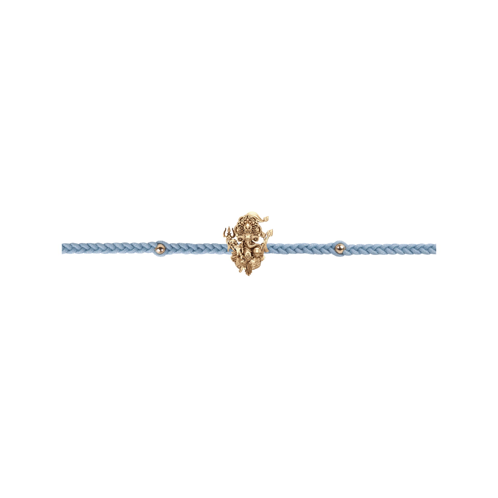 RAVIPA Ganesha Aishwarya Golden Gold Bracelet (Baby Blue)