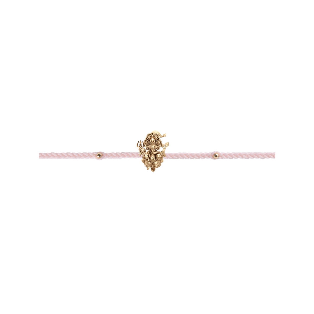 RAVIPA Ganesha Aishwarya Golden Gold Bracelet (Blossom Pink)