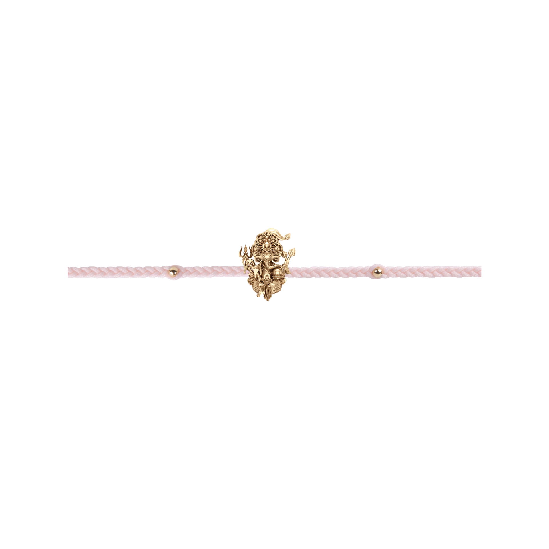 RAVIPA Ganesha Aishwarya Golden Gold Bracelet (Blossom Pink)