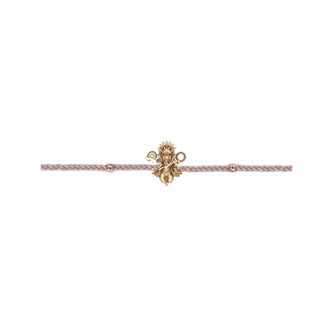 RAVIPA Ganesha Nataleela Golden Gold Bracelet (Brunette Brown)