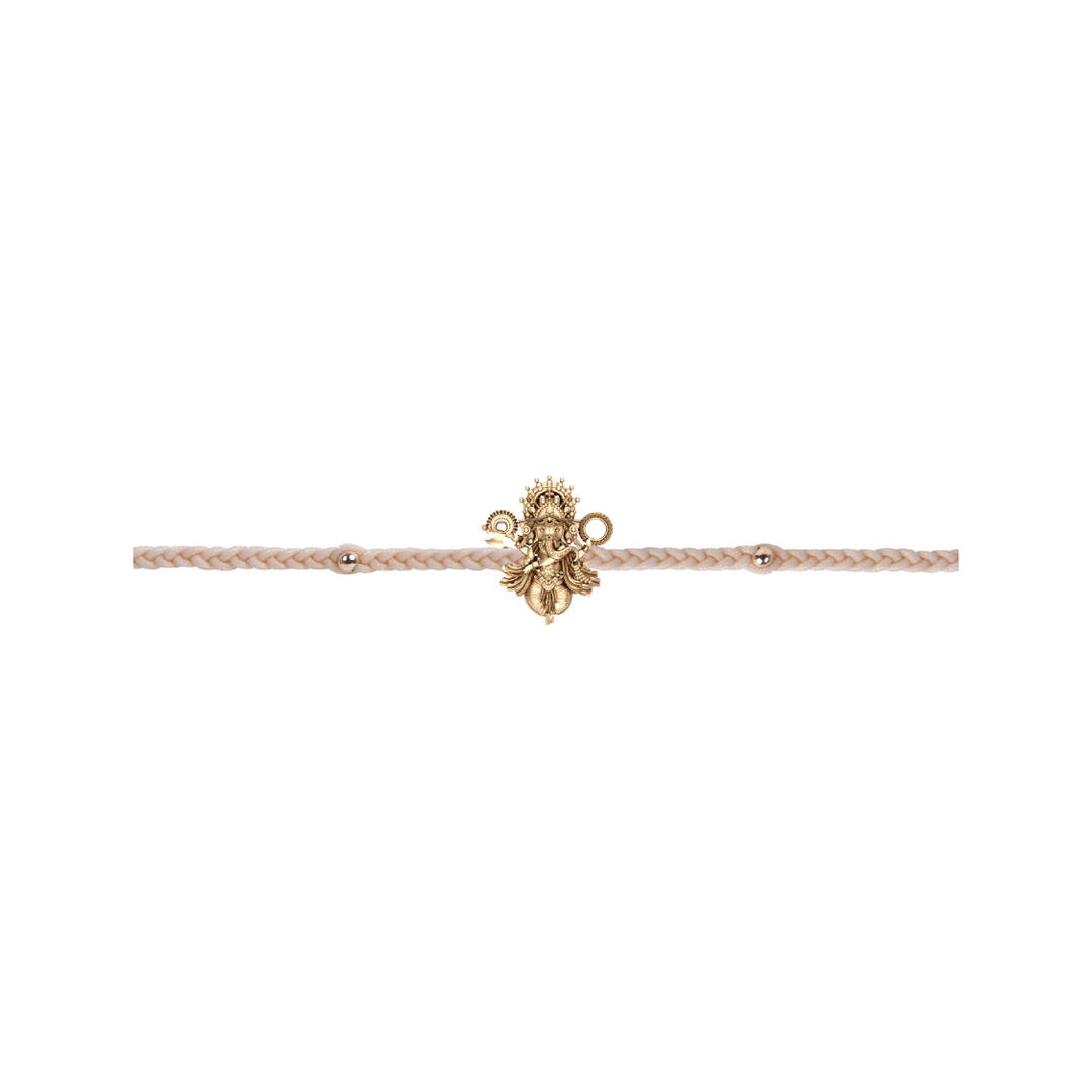 RAVIPA Ganesha Nataleela Golden Gold Bracelet (Sand Beige)