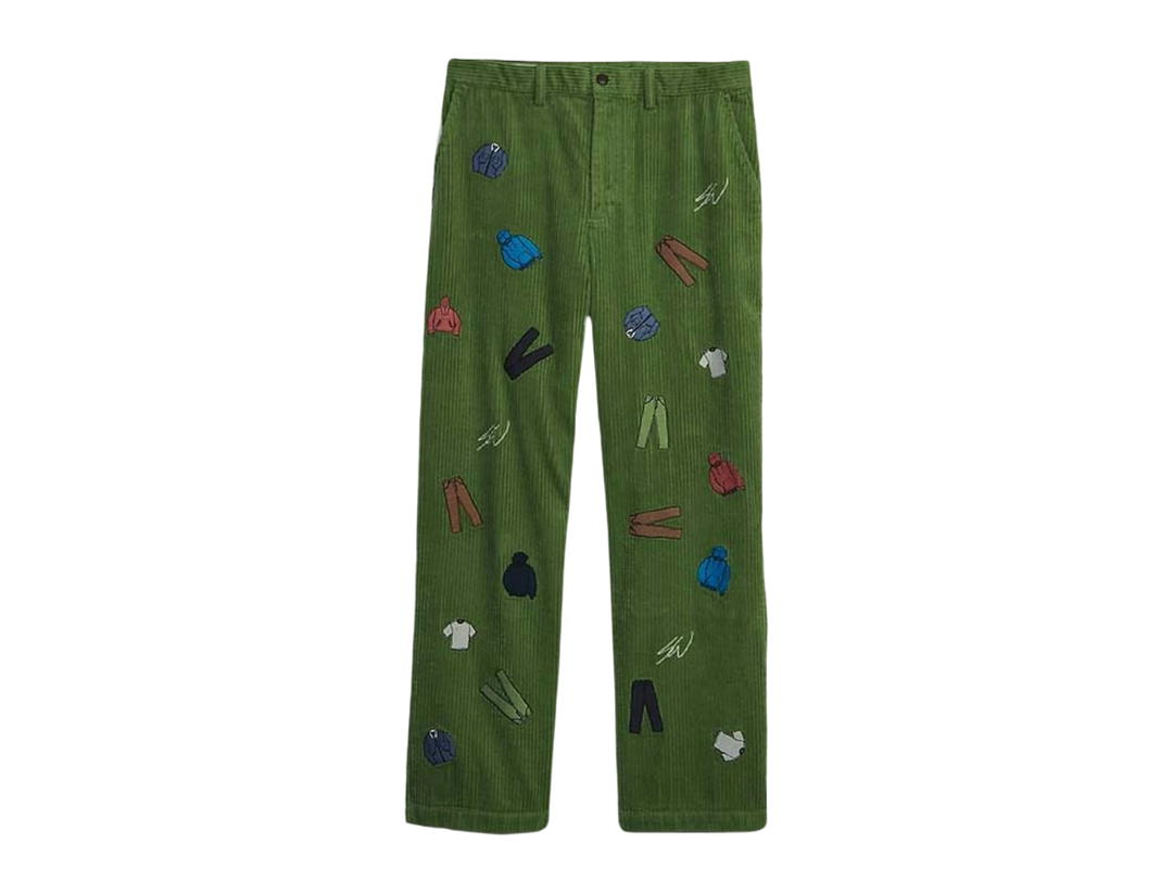 Gap Gap Re-Issue × Sean Wotherspoon Embroidered Corduroy Relaxed Pants with Washwell Bright Pesto
