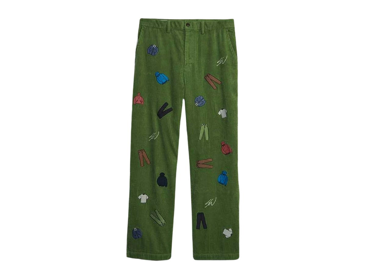 Gap Gap Re-Issue × Sean Wotherspoon Embroidered Corduroy Relaxed Pants with Washwell Bright Pesto