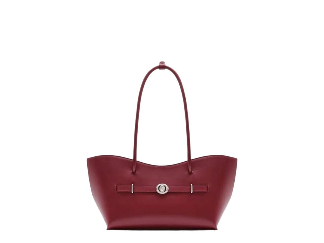 Garmenti Garmenti The Baxter Bag In Merlot Leather With Silver Hardware