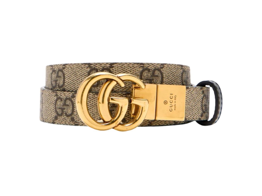 Gucci Gucci GG Marmont Reversible Belt Gold-Tone Beige
